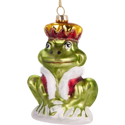 Afbeelding van BRUBAKER Kikkerprins Handbeschilderde Kerstbal van Glas Handgeblazen Kerstboomversieringen Figuren Grappige Decoratieve Hangers Boombal ca. 9,5 cm