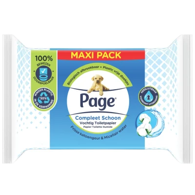 Afbeelding van Page Compleet Schoon Vochtig Toiletpapier 74ST