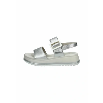 Afbeelding van Gabor Comfort Sandalen met plateauzool, Dames, Maat: 38.5, Silber Veloursleer