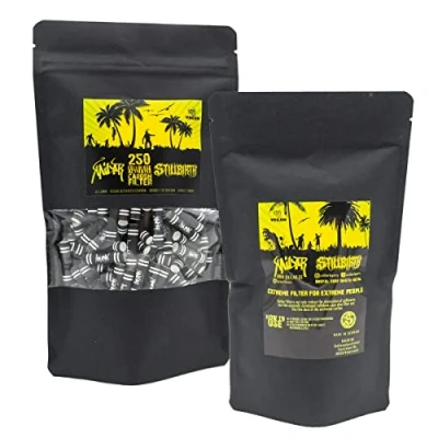 Afbeelding van KAiLAR 250 stuks actieve koolstoffilters van witte cellulose (5,9 mm) met veganistische kool in kokosnootschaal, voor een zwakkere en zachtere rookervaring