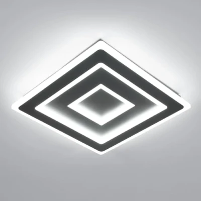 Afbeelding van Comely Led plafondlamp, zwart, vierkant, voor woonkamer, 52 W, 5850 lm, 40 cm, moderne lamp slaapkamer, wit licht 6500 K