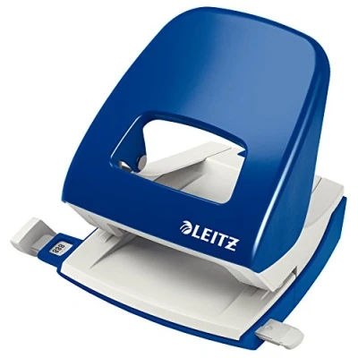 Image de Leitz Perforatrice Sans Effort, Capacité 30 Feuilles, Bleu, Métal, Réglette de Guidage avec Repères, NeXXt, 50080035