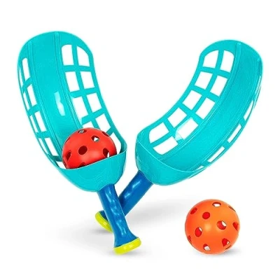 Afbeelding van Battat BT2724Z Catch A Playset werp en vangspel, 2 rackets ballen, sportspeelgoed voor tuin, strand, outdoor, kinderen vanaf 5 jaar, blauw, maat M