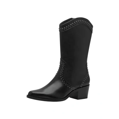 Afbeelding van Tamaris Cowboylaarzen zwart Leer Dames Maat 39