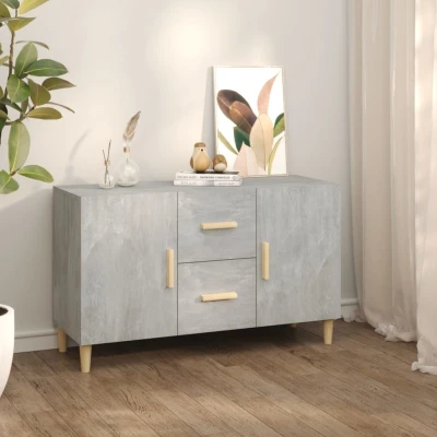 Afbeelding van Dressoir 100x36x60 cm bewerkt hout betongrijs