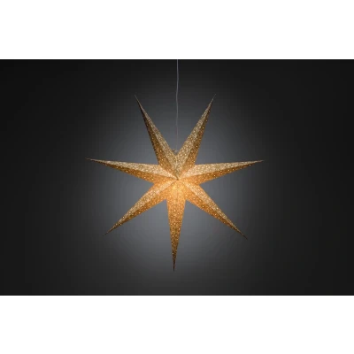 Afbeelding van Konstsmide 2912 280 Kerstster Gloeilamp, LED Goud Uitgestanst motief, Schakelaar
