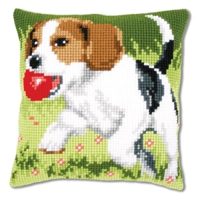 Afbeelding van Vervaco kruissteekkussen Spelende Hond 0157066