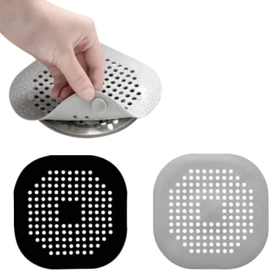 Afbeelding van 2 stuks siliconen afvoerbescherming, gootsteenfilter met zuignap, haarfilter voor badkuip, haarfilter, afvoergarnituur, keuken, afvoerfilter, badkamer, wasruimtes