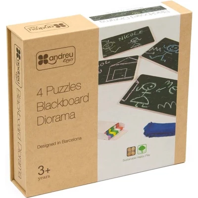 Afbeelding van Andreu toys krijtbord puzzels 4x12st