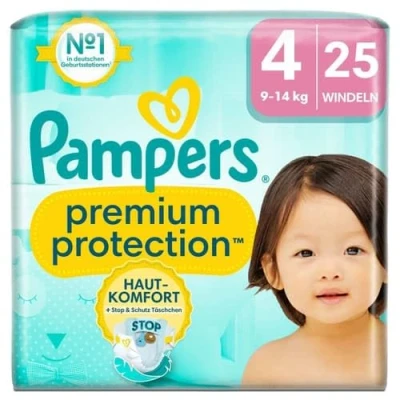 Afbeelding van Pampers Premium Protection Luiers Maat 4 9 14 KG 25 stuks