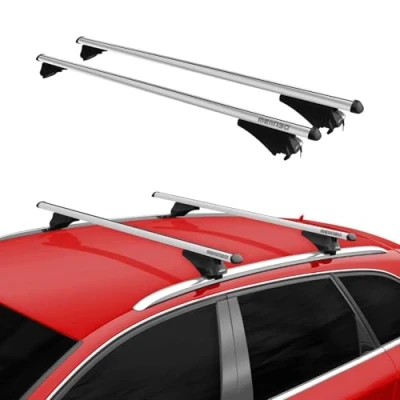 Afbeelding van Menabo Dakdrager voor Hyundai Tucson 2020 2022, TÜV fietsendrager, dakdrager, aluminium, 2 delig, zilver