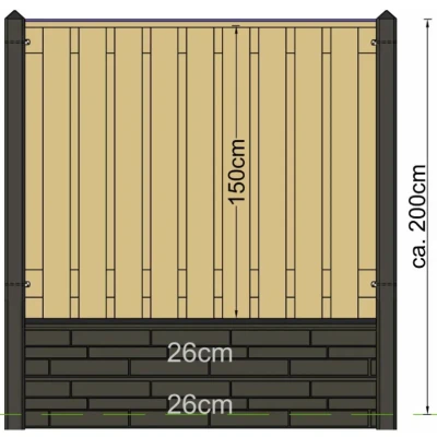 Afbeelding van Berton paal Geul antraciet tussenmodel 280 cm Tuindeco
