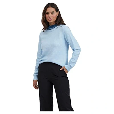 Afbeelding van VILA Viril O Neck L/S Knit Top Noos Damestrui, Kentucky Blue/Detail: Melange