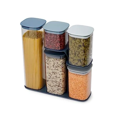 Afbeelding van Joseph Podium Voorraadpot Met Rek 5 delig Blauw