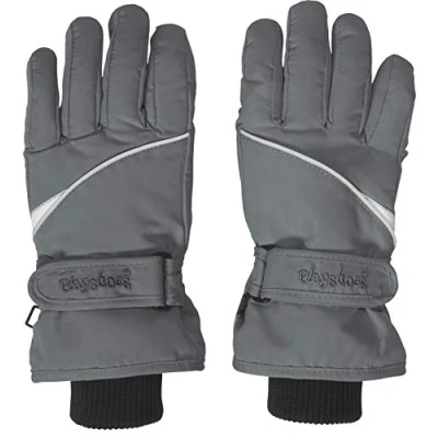 Afbeelding van Playshoes Winter wanten met velcro voor kinderen Grijs maat 4 (18cm) 6 8 years