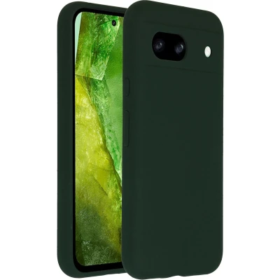Afbeelding van Accezz Hoesje Geschikt voor Google Pixel 8a Siliconen Liquid Silicone Backcover Donkergroen