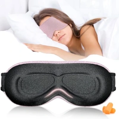 Afbeelding van Grsta masque de sommeil pour les personnes dormant sur le côté, yeux bloquant la lumière totale 3D, confortable avec bande élastique réglable, orbites profondes et plaquettes