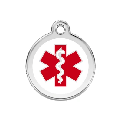 Afbeelding van Medical roestvrijstalen hondenpenning medium/gemiddeld dia. 3 cm RedDingo