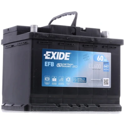 Afbeelding van EXIDE Start Stop EL600 Accu 12V 60Ah 640A B13 VOLKSWAGEN: Polo V Saloon, Golf 7 Variant, Scirocco III, NISSAN: Note II Hatchback, MICRA 4