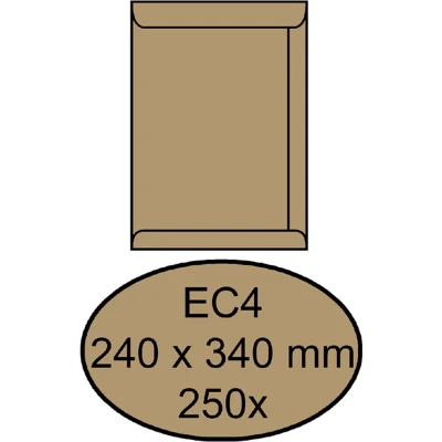 Afbeelding van Envelop Quantore akte EC4 240x340mm bruinkraft 250stuks