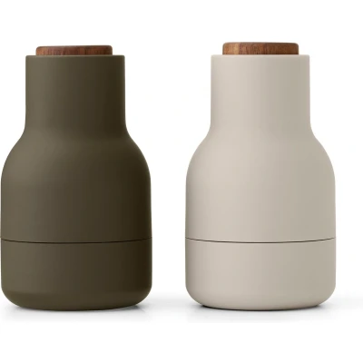 Afbeelding van Audo Copenhagen Bottle Grinder Small Peper En Zoutmolen Set Van 2 Green/Beige