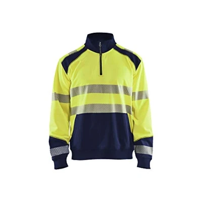 Afbeelding van Blaklader Sweatshirt halve rits High Vis 3556 2528 Geel/Marineblauw S