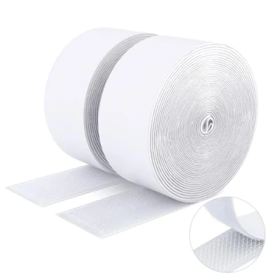 Afbeelding van SUTOUG Zelfklevende klittenband 50 mm x 5 m haak en lus extra sterk dubbelzijdig voor binnen buiten wit