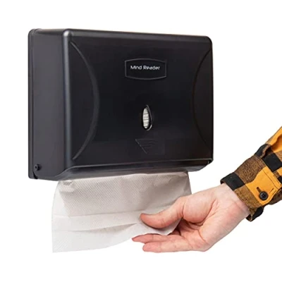 Afbeelding van Mind Reader Meerlaagse papieren handdoekdispenser, wandhouder, 9,5 cm (L) x 26 (B) 20,3 (H) Zwart