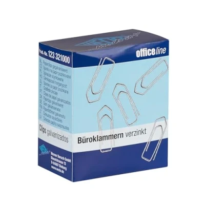 Afbeelding van WEDO Paperclips, verzinkt, glanzend, 32 mm, 1000 stuks