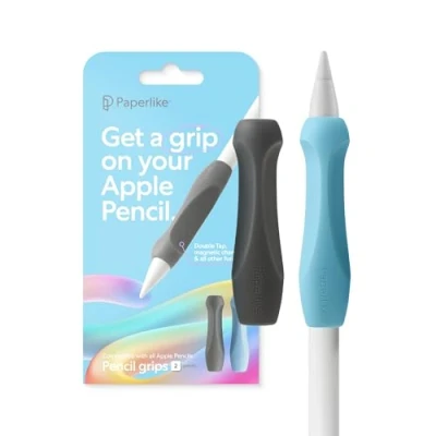 Afbeelding van Paperlike Pencil Grips voor de Apple 2 Pack Charcoal &amp; Blue