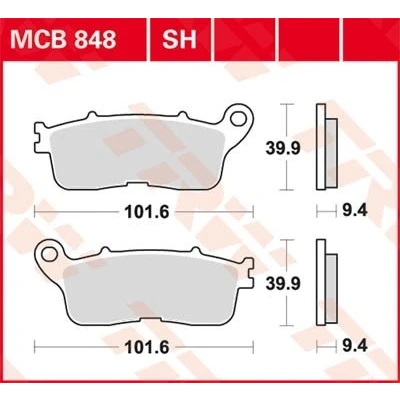 Afbeelding van Remblokkenset, schijfrem TRW MCB848SH