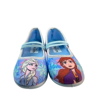 Afbeelding van Leomil Disney Frozen Chaussons pour enfant fille Antidérapants avec fermeture Velcro chauds enfants design Elsa Idéal la maternelle ou maison, bleu clair, 27 EU