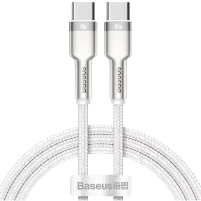 Afbeelding van Baseus Cafule Series USB C naar Kabel Metaal 100W 1m Wit
