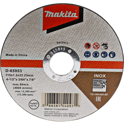 Afbeelding van Makita D 65953 Doorslijpschijf 115x1,2x22,23mm RVS