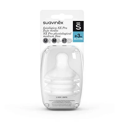 Afbeelding van Suavinex Pro Physiological Medium Flow 2 Stuks Silicone Speen SXSTP2075381 SX