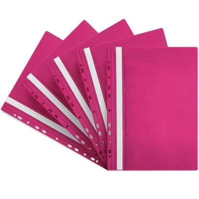 Afbeelding van Netuno 5 x roze geperforeerde lamellencassette A4 snelmappen PP met perforatie citaat voor school kantoor shirt transparante voorkant lamellenmap offerte