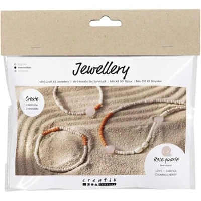Afbeelding van Creativ Company Mini Hobbyset Sieraden Rozenkwarts Ketting en Armband