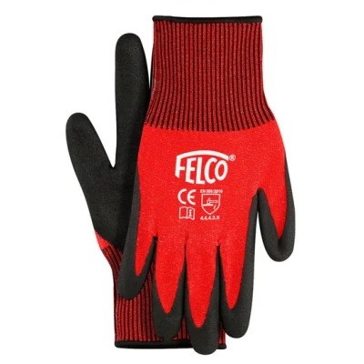 Afbeelding van Felco 701 Werkhandschoenen HPPE vezels en Nitril Ro/zw maat S