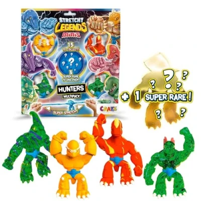 Afbeelding van CRAZE Stretchy Legends Mini Multipack Hunters 5 stuks elastische verzamelfiguren voor kinderen, 15 verschillende modellen