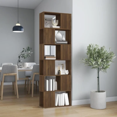 Afbeelding van Boekenkast/kamerscherm 60x24x186 cm bruin eikenkleur