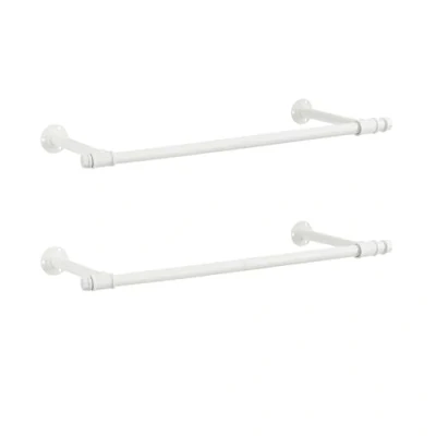 Afbeelding van SONGMICS HSR140W02 Wandkledingstang, set van 2, kledingrek voor wandmontage, industrieel, ruimtebesparend, 30 x 84 7 cm, draagvermogen 60 kg, eenvoudige montage, wolkenwit