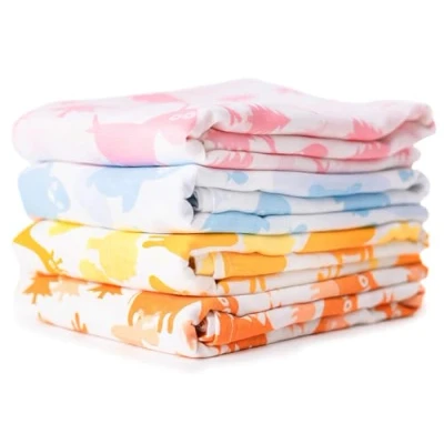 Afbeelding van Cuddlebug katoenen babyluiers, babydeken, 5 kleuren, wikkeldeken, wasbare chiffon, cadeau voor geboorte, meisjes en jongens, Animali Colorati