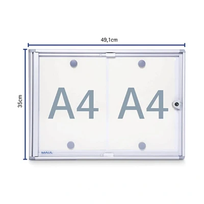 Image de Maul Extraslim vitrine pour intérieur 2 x A4 aluminium