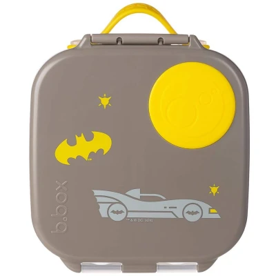 Afbeelding van B.box mini lunchbox Batman® 3 Vakken (2 Lekvrij) Ideaal Voor Peuters, Lunch &amp; Snacks Kinderen een Heel Stuk Fruit BPA vrij