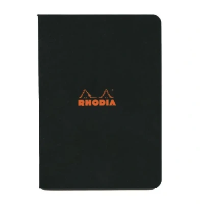 Afbeelding van RHODIA 119183C Piqué Black notitieboek, A5, 14,8 x 21 cm, kleine ruitjes, 96 pagina&#039;s, wit Clairefontaine papier, 80 g/m², omslag van zachte gecoate kaart, robuust en waterdicht, klassiek