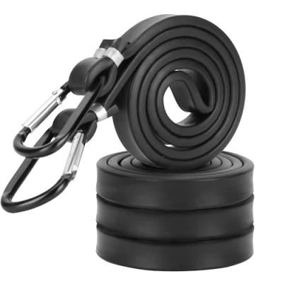 Afbeelding van 4 Pcs 100cm Black Tensioning Elastic Strap with Carabiner