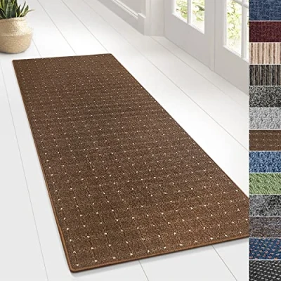 Afbeelding van KARAT Loper voor de gang, keukentapijt, woonkamer, op maat, per meter, Rapido bruin, 80x500 cm