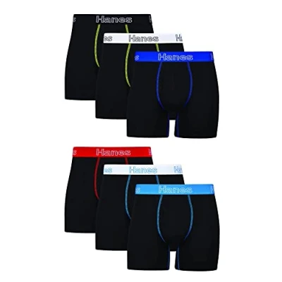 Afbeelding van Hanes Boxershorts voor heren, zwart, L, zwart.