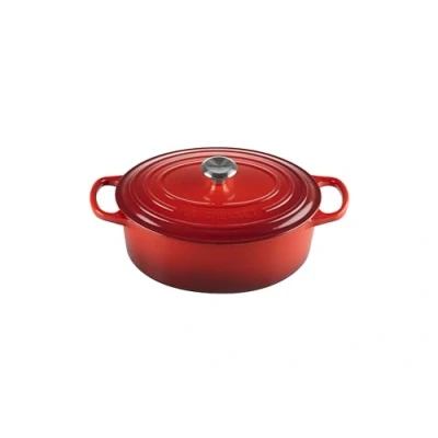 Image de Cocotte ovale Signature 27cm Cerise Le Creuset Rouge Fonte