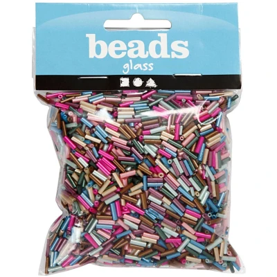 Afbeelding van Kralen mix, l: 6 mm, d: 1,5 2 metallic kleuren, 130gr, gatgrootte 1 mm